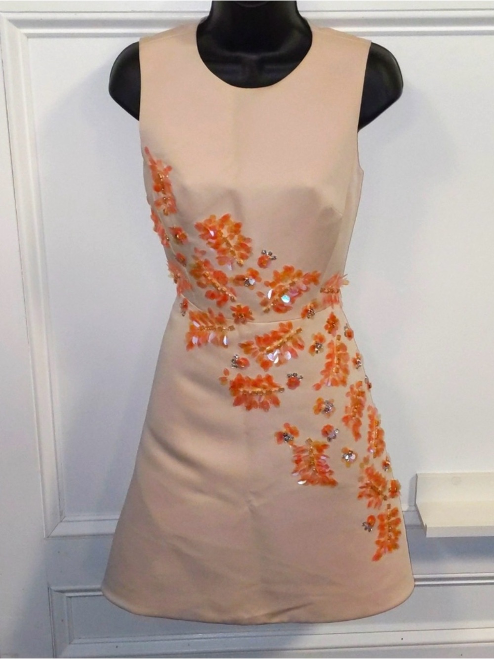 kate spade Sea Ferns Mini Dress with Orange Floral Embellishment
